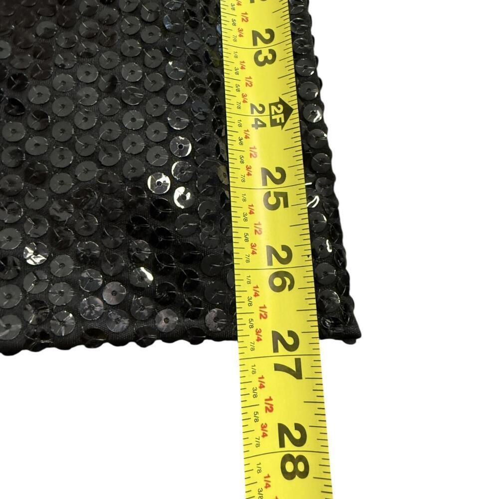 Vintage 80s Black Sequin Two Piece Set Top and Pants Sparkly Party Outfit Sz 6 - Picture 6 of 8